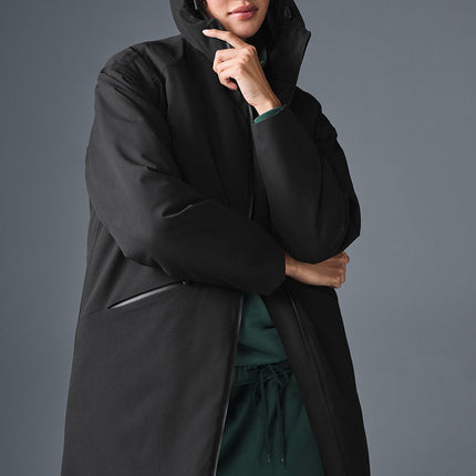 alo Women's Rain Or Shine Puffer Long Coat - Black