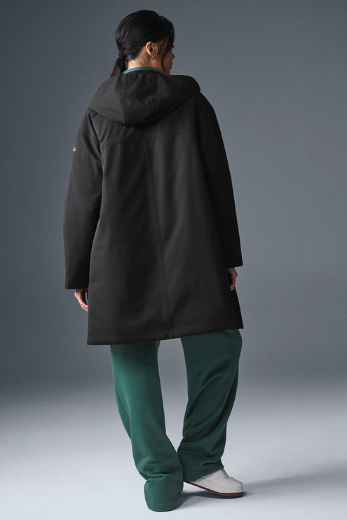 alo Women's Rain Or Shine Puffer Long Coat - Black