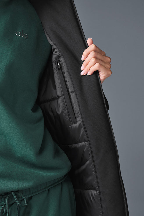 alo Women's Rain Or Shine Puffer Long Coat - Black
