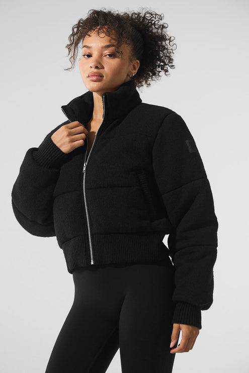 alo Women's Darling Sweater Puffer - Black