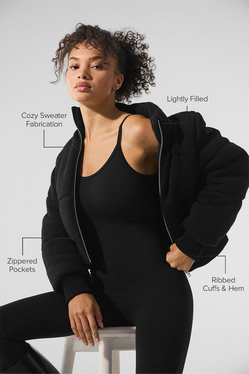 alo Women's Darling Sweater Puffer - Black