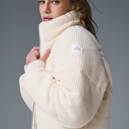 alo Women's Darling Sweater Puffer - Ivory