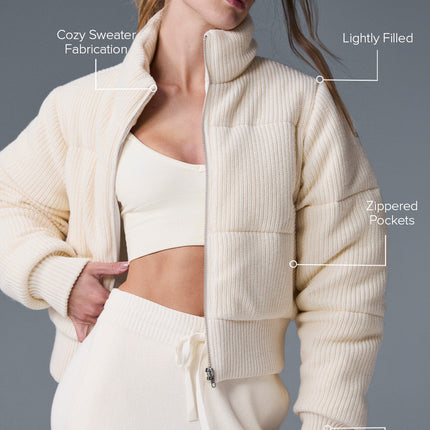 alo Women's Darling Sweater Puffer - Ivory