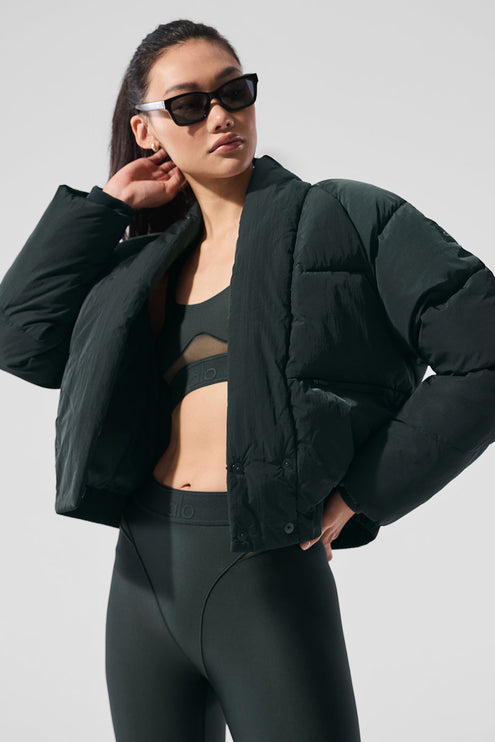 alo Women's Stargazing Puffer - Charcoal Green