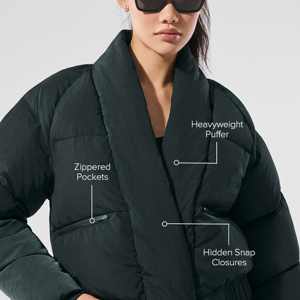 alo Women's Stargazing Puffer - Charcoal Green