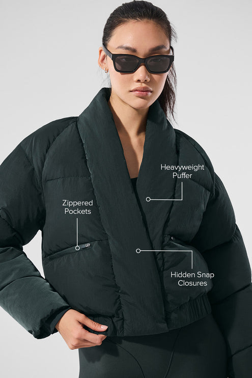 alo Women's Stargazing Puffer - Charcoal Green