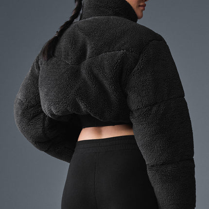 alo Women's Sherpa Main Act Corset Puffer - Black