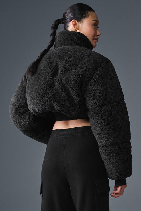 alo Women's Sherpa Main Act Corset Puffer - Black