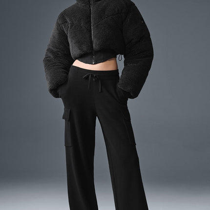 alo Women's Sherpa Main Act Corset Puffer - Black