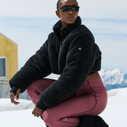 alo Women's Sherpa Main Act Corset Puffer - Black