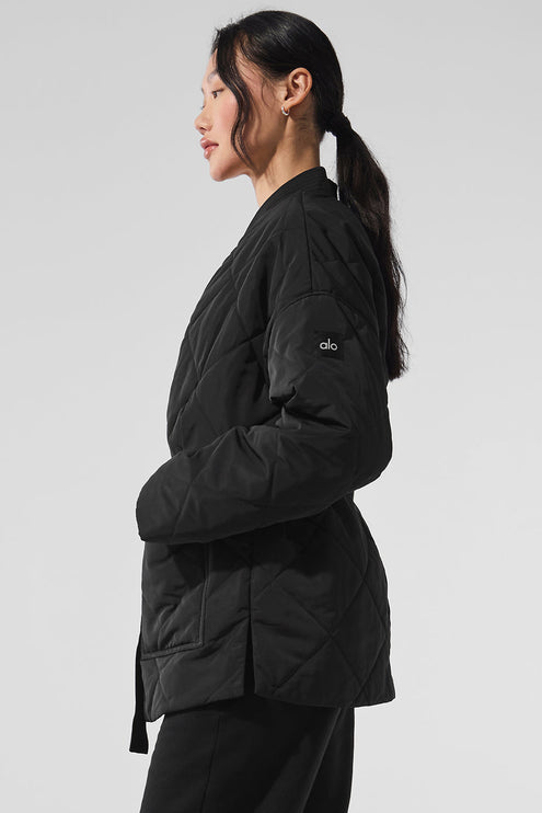 alo Women's Urbanite Wrap Puffer - Black