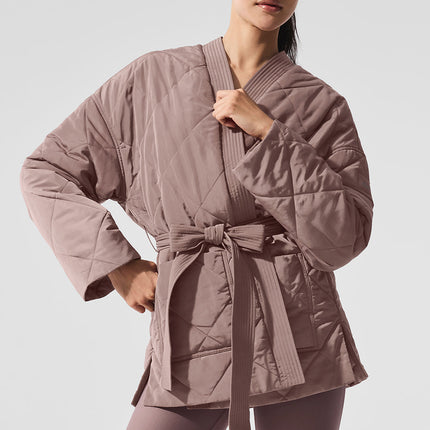 alo Women's Urbanite Wrap Puffer - Mushroom