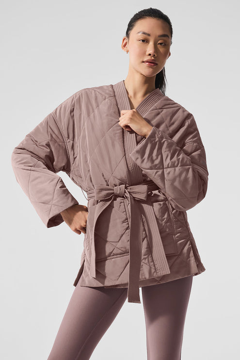 alo Women's Urbanite Wrap Puffer - Mushroom