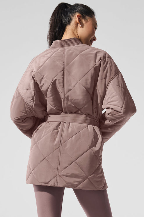 alo Women's Urbanite Wrap Puffer - Mushroom