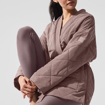 alo Women's Urbanite Wrap Puffer - Mushroom