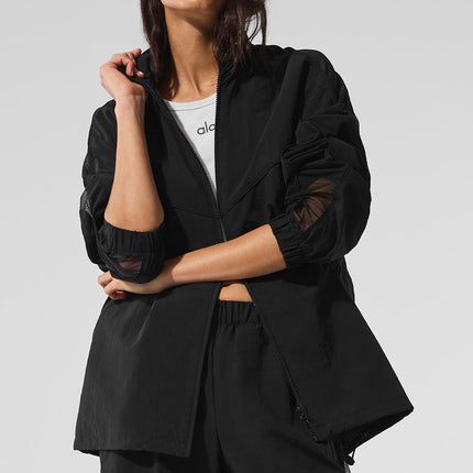 alo Women's Origin Full-Zip Track Jacket - Black
