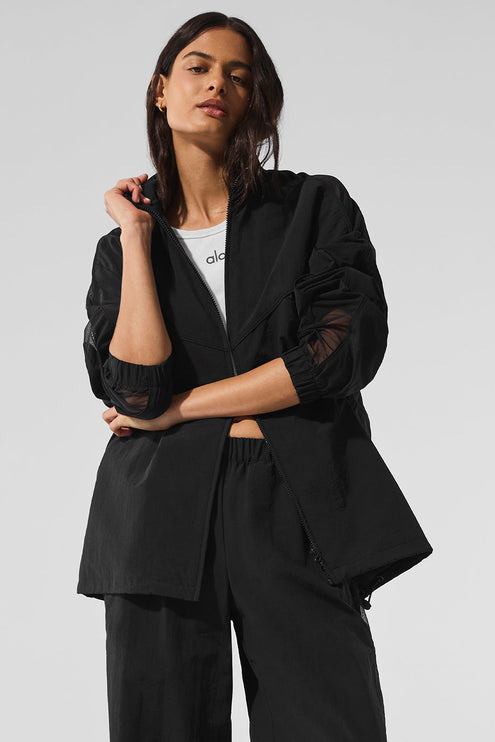 alo Women's Origin Full-Zip Track Jacket - Black