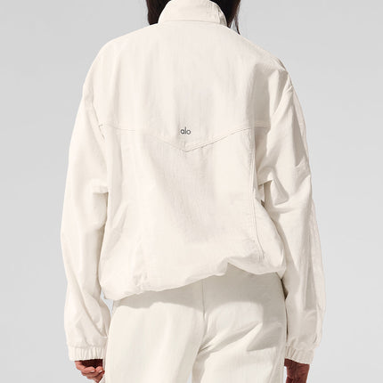 alo Women's Origin Full-Zip Track Jacket - Ivory