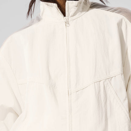 alo Women's Origin Full-Zip Track Jacket - Ivory