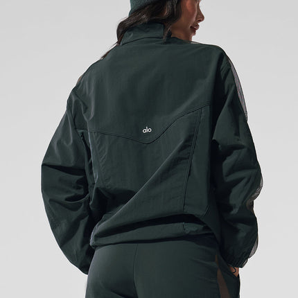 alo Women's Origin Full-Zip Track Jacket - Charcoal Green