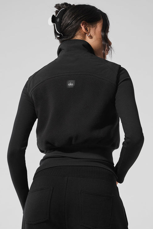 alo Women's Polar Fleece Wintry Mix Vest - Black