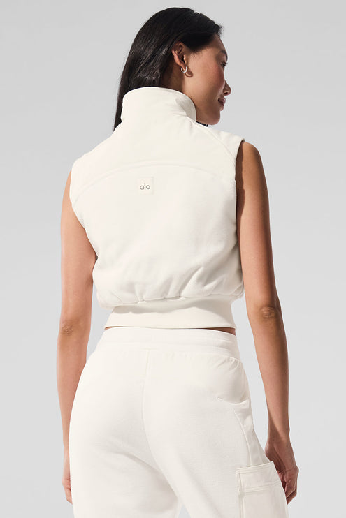 alo Women's Polar Fleece Wintry Mix Vest - Ivory