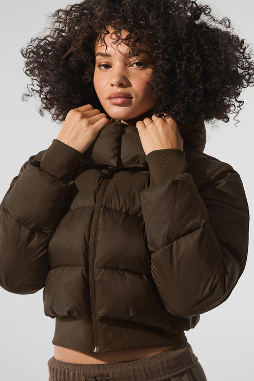 alo Women's Foxy Puffer Jacket - Espresso