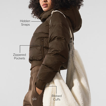 alo Women's Foxy Puffer Jacket - Espresso