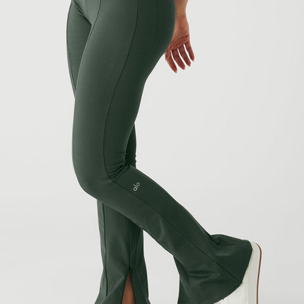 alo Women's High-Waist Zip It Flare Legging - Dark Cactus