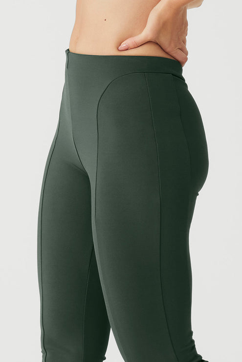 alo Women's High-Waist Zip It Flare Legging - Dark Cactus