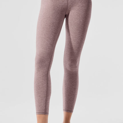 alo Women's Alosoft High-Waist 7/8 Highlight Legging - Dark Pink Quartz Heather