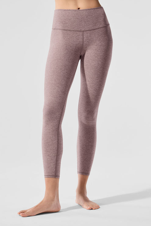 alo Women's Alosoft High-Waist 7/8 Highlight Legging - Dark Pink Quartz Heather