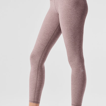 alo Women's Alosoft High-Waist 7/8 Highlight Legging - Dark Pink Quartz Heather