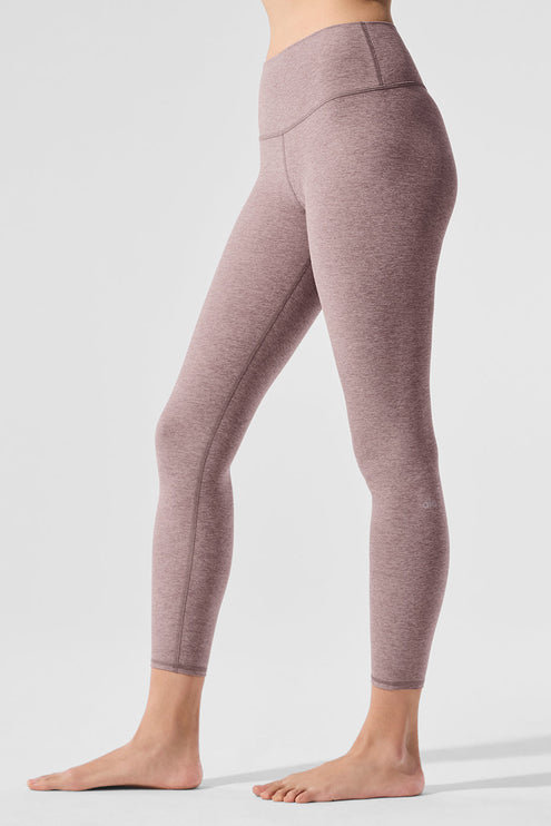 alo Women's Alosoft High-Waist 7/8 Highlight Legging - Dark Pink Quartz Heather