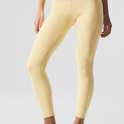 alo Women's Alosoft High-Waist 7/8 Highlight Legging - Warm Butter Heather