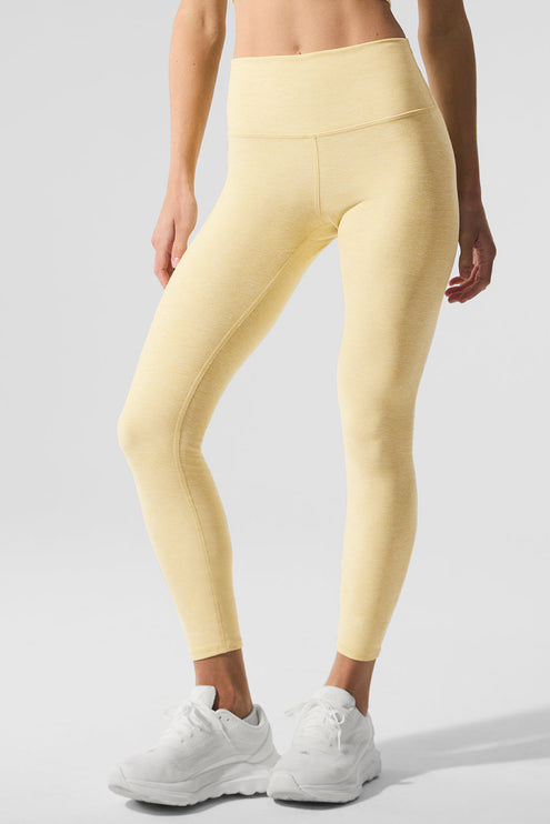 alo Women's Alosoft High-Waist 7/8 Highlight Legging - Warm Butter Heather