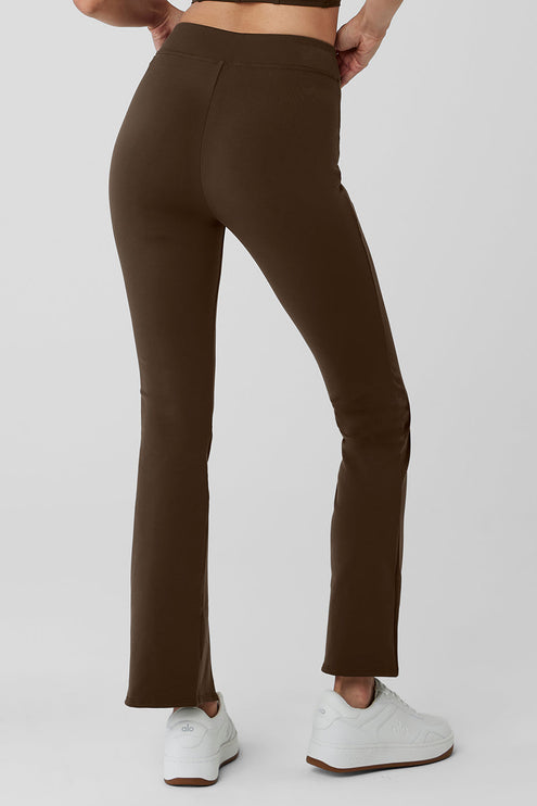 alo Women's Airbrush High-Waist 7/8 Flutter Legging - Espresso