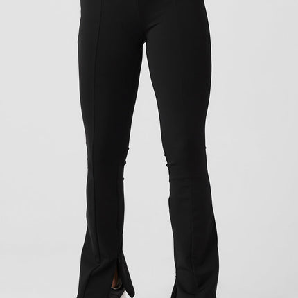 alo Women's High-Waist 7/8 Zip It Flare Legging - Black