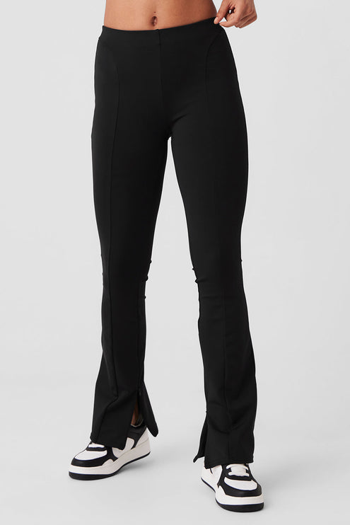 alo Women's High-Waist 7/8 Zip It Flare Legging - Black