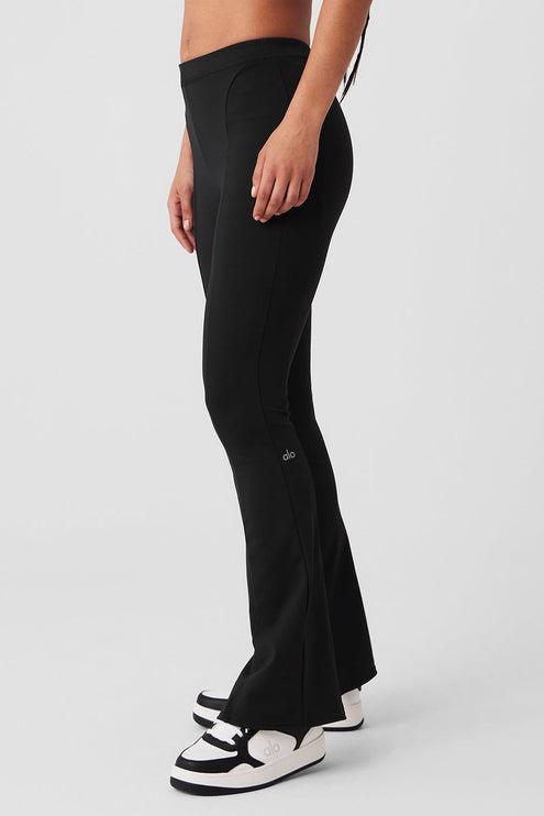 alo Women's High-Waist 7/8 Zip It Flare Legging - Black