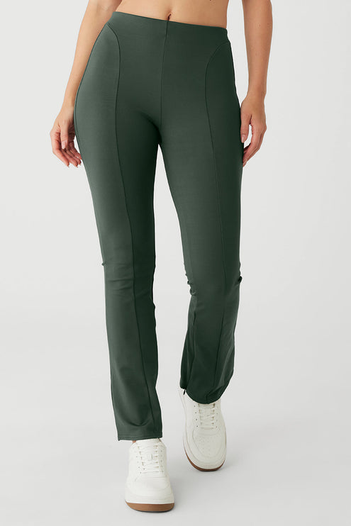 alo Women's High-Waist 7/8 Zip It Flare Legging - Dark Cactus