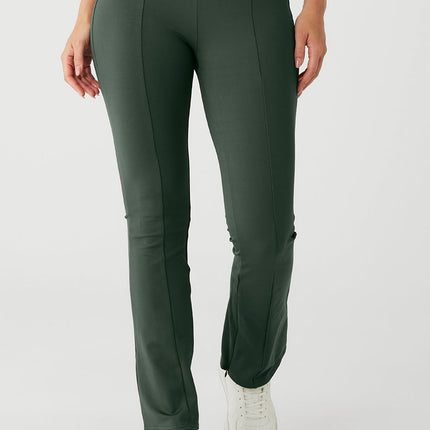 alo Women's High-Waist 7/8 Zip It Flare Legging - Dark Cactus