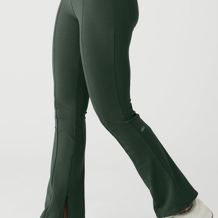 alo Women's High-Waist 7/8 Zip It Flare Legging - Dark Cactus