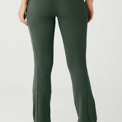 alo Women's High-Waist 7/8 Zip It Flare Legging - Dark Cactus