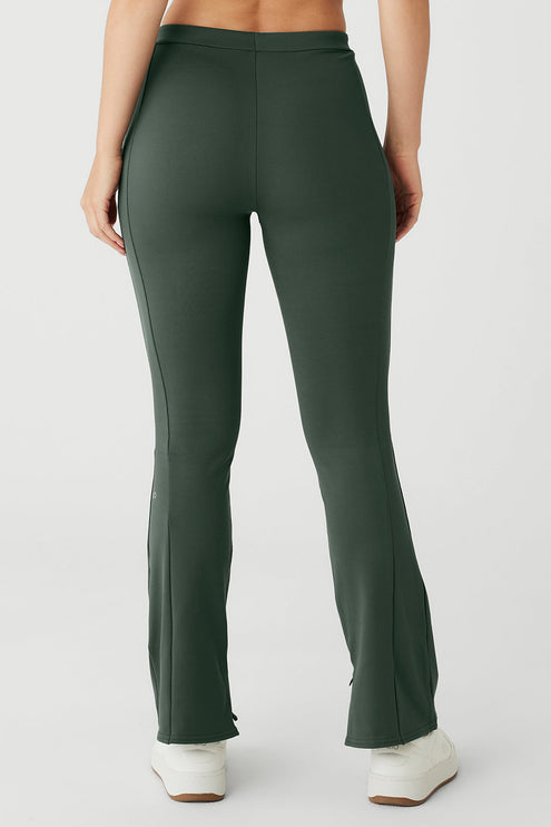 alo Women's High-Waist 7/8 Zip It Flare Legging - Dark Cactus