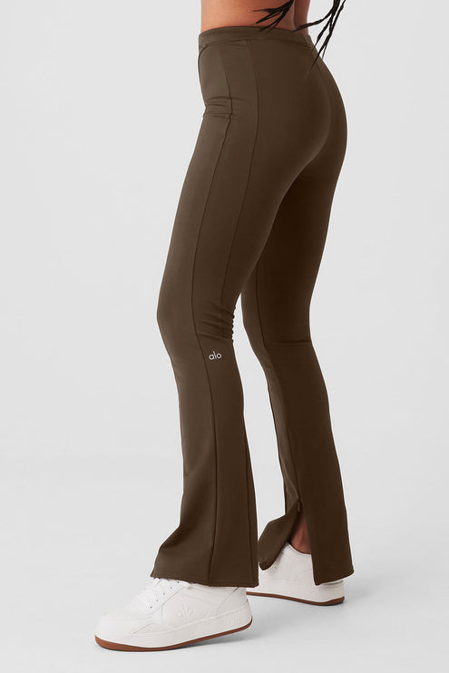 alo Women's High-Waist 7/8 Zip It Flare Legging - Espresso