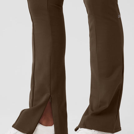 alo Women's High-Waist 7/8 Zip It Flare Legging - Espresso