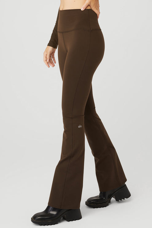 alo Women's Airbrush High-Waist Bootcut Legging - Espresso