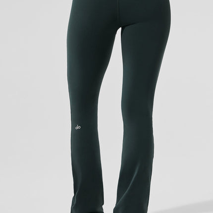 alo Women's Airbrush High-Waist Bootcut Legging - Charcoal Green