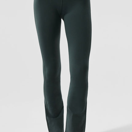alo Women's Airbrush High-Waist 7/8 Bootcut Legging - Charcoal Green